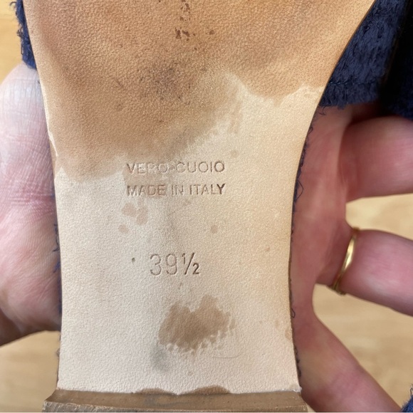 Lorena Paggi Slip on Sandal Mules Woman’s Size US 8.5 (39.5 EU) in Navy Blue - Picture 6 of 6